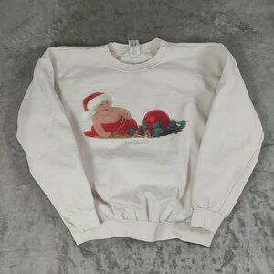 VTG Atlas Sportswear Adult XL Pullover Sweatshirt Santa Christmas baby